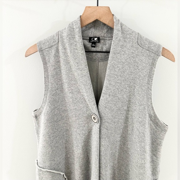 Cable & Gauge One Button Vest Gray Size Large - Picture 2 of 5
